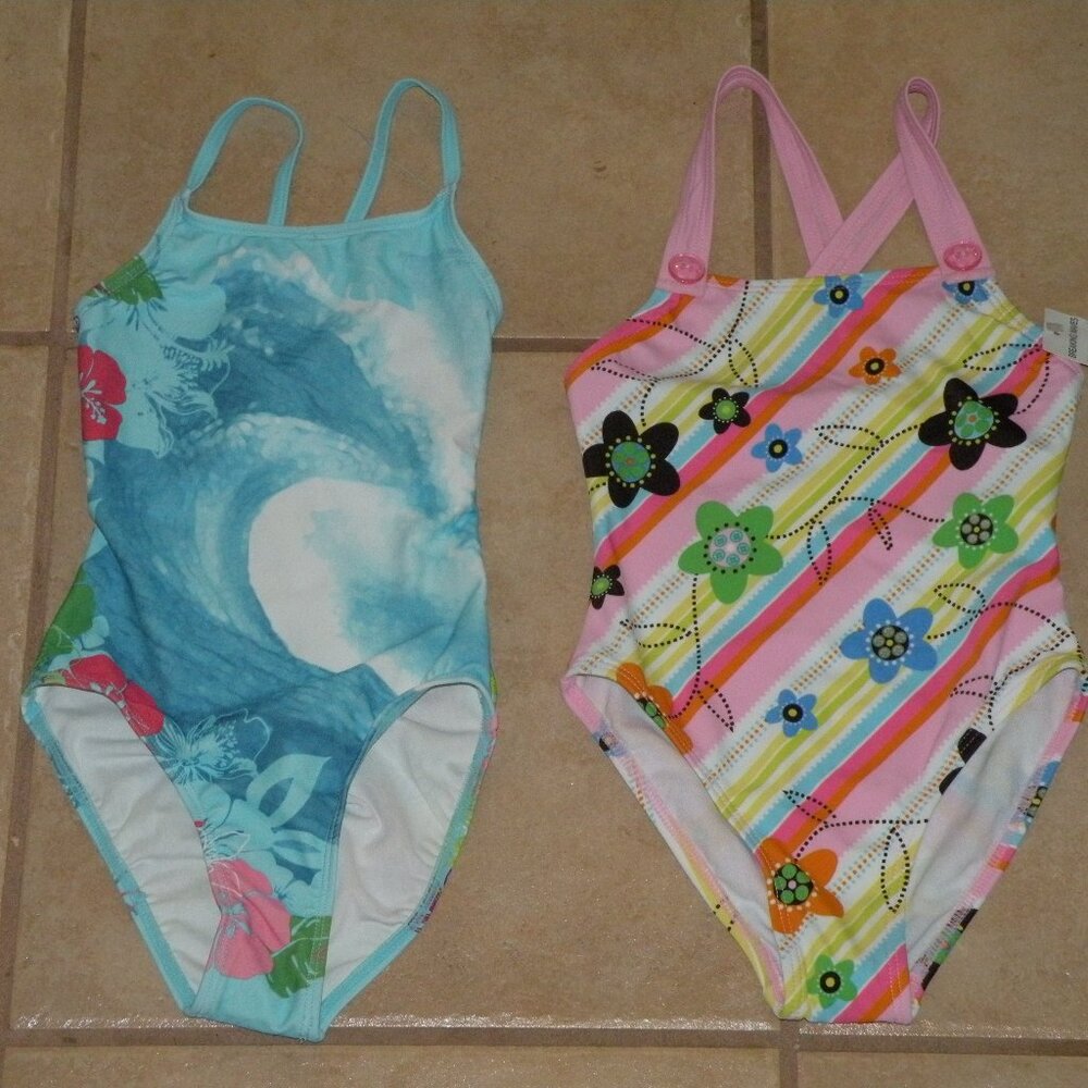 NWT Breaking Waves and XHILARATION swim suits 4 4T